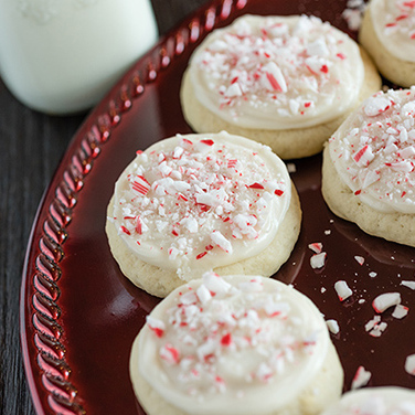 Sugar Cookies with Candy Cane Frosting Recipe for Sugar Cookies with Candy Cane Frosting